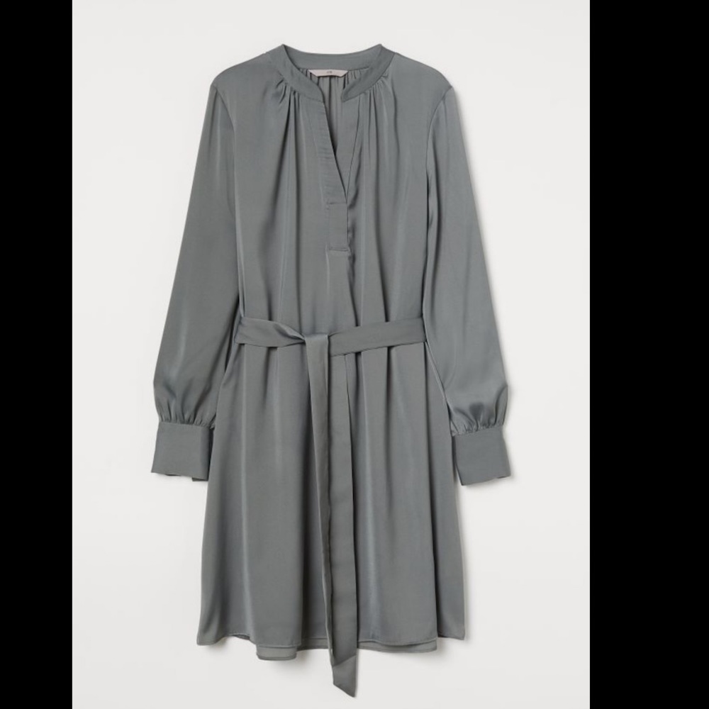 Teal Tie dress H&M